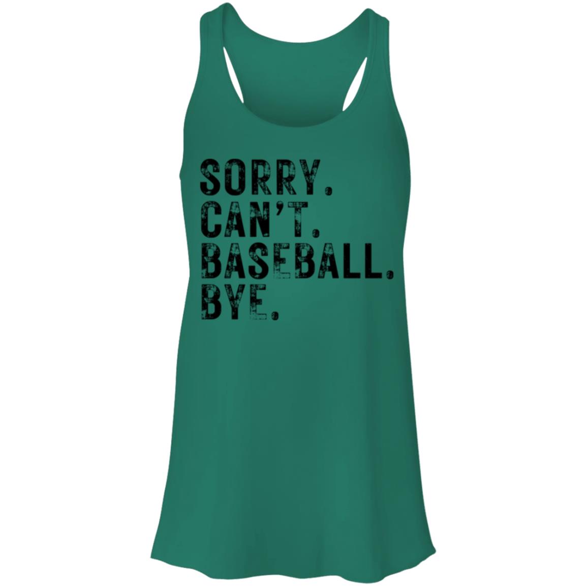 Sorry Can't Baseball black B8800 Flowy Racerback Tank