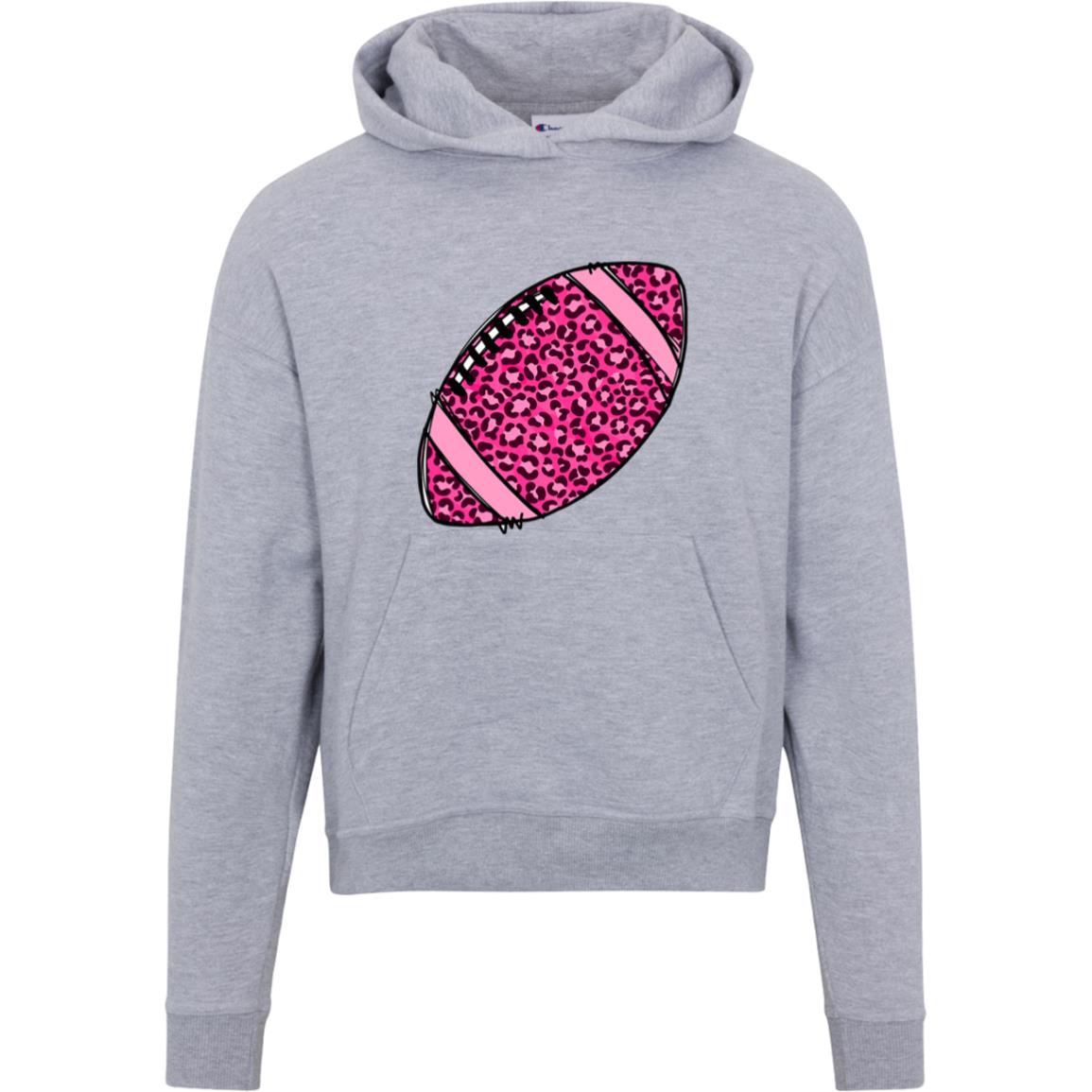 Pink Cheetah football S760 Champion Womens Powerblend Hoodie