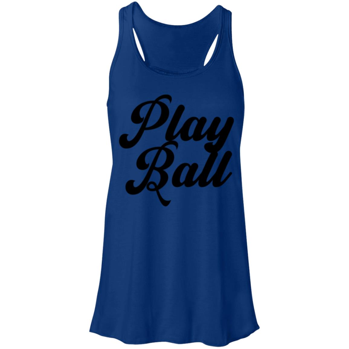 Play Ball Script black B8800 Flowy Racerback Tank