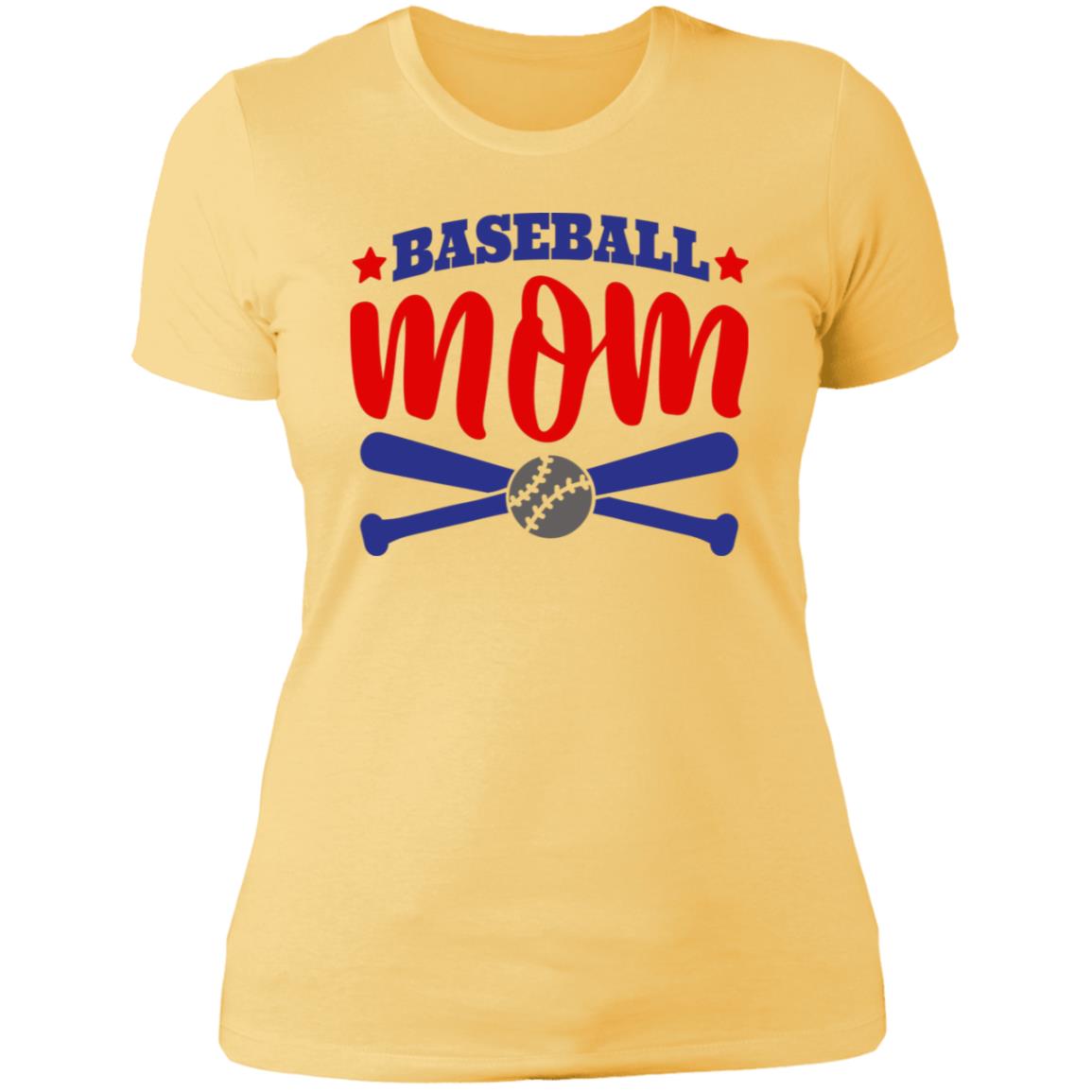 Baseball Mom with Crossed Bats NL3900 Ladies' Boyfriend T-Shirt