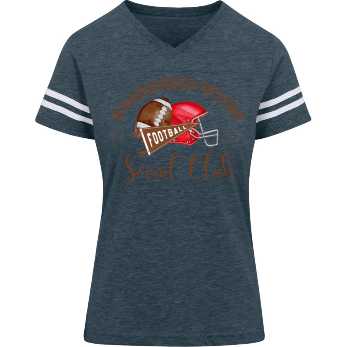 Abandoned Wives Social Club 3537 LAT Womens Football Tee