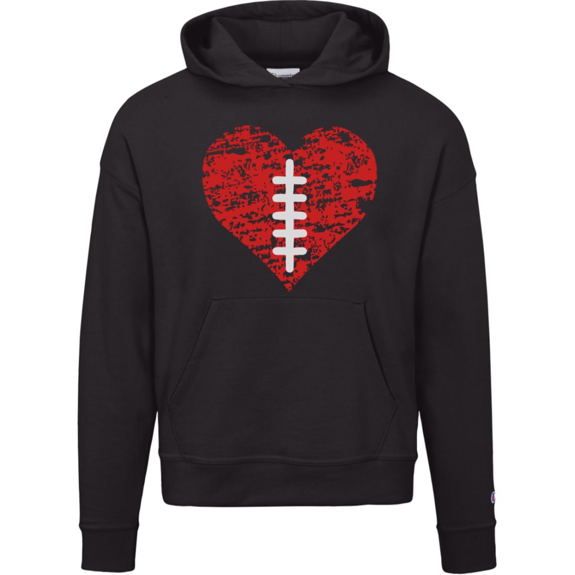 Football heart S760 Champion Womens Powerblend Hoodie