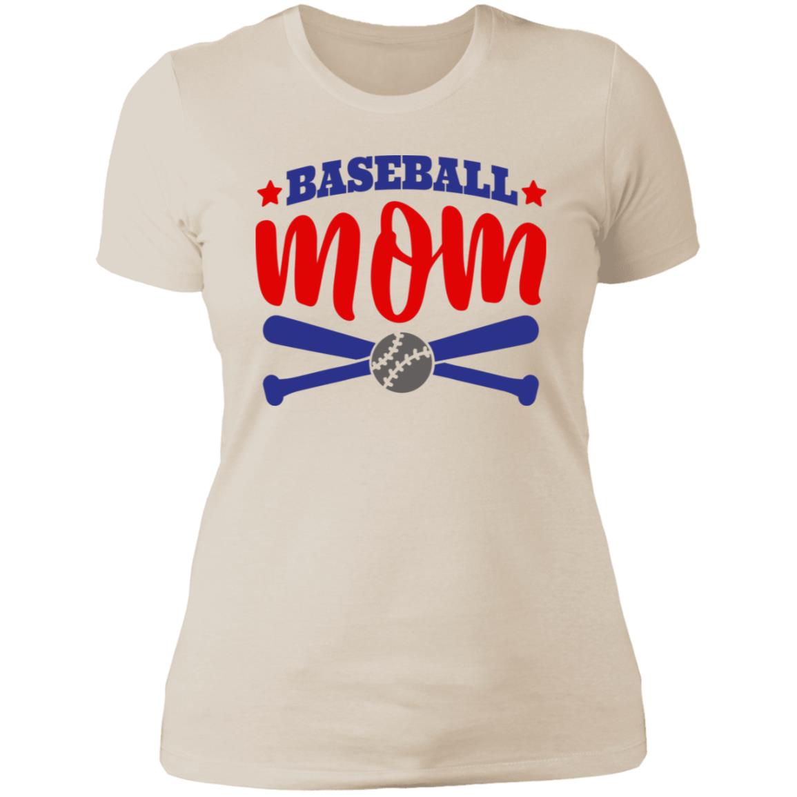 Baseball Mom with Crossed Bats NL3900 Ladies' Boyfriend T-Shirt