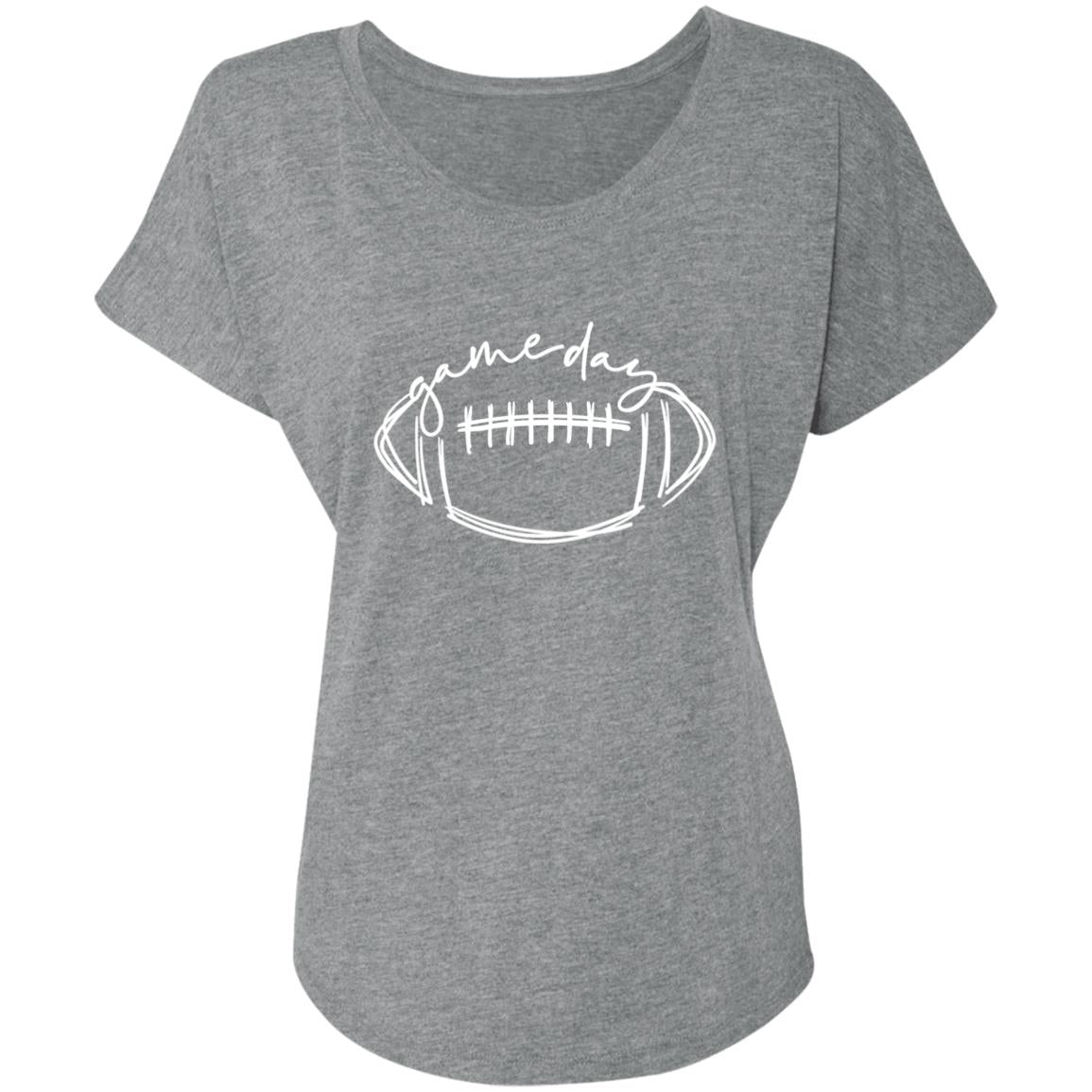 Game Day White Football NL6760 Ladies' Triblend Dolman Sleeve