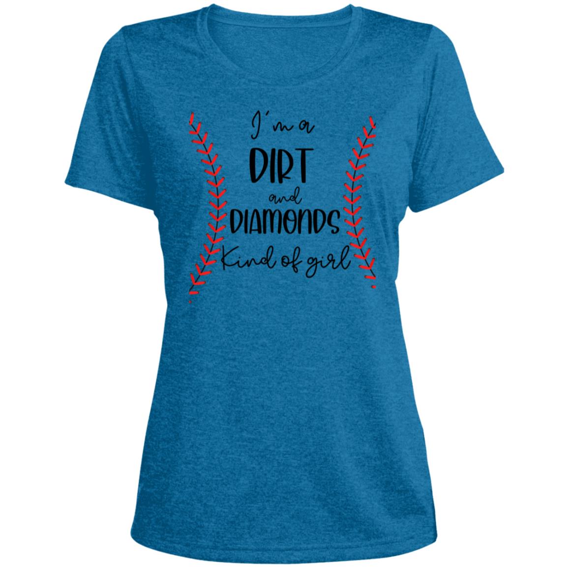 Dirt and Diamonds LST360 Ladies' Heather Scoop Neck Performance Tee