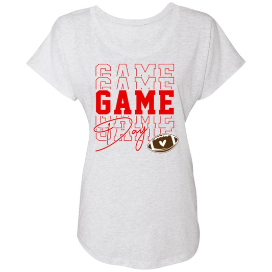 Game Day Triple Red NL6760 Ladies' Triblend Dolman Sleeve