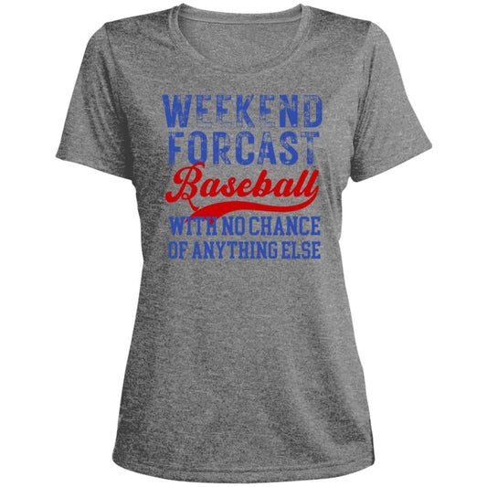 Weekend Forcast - Baseball LST360 Ladies' Heather Scoop Neck Performance Tee