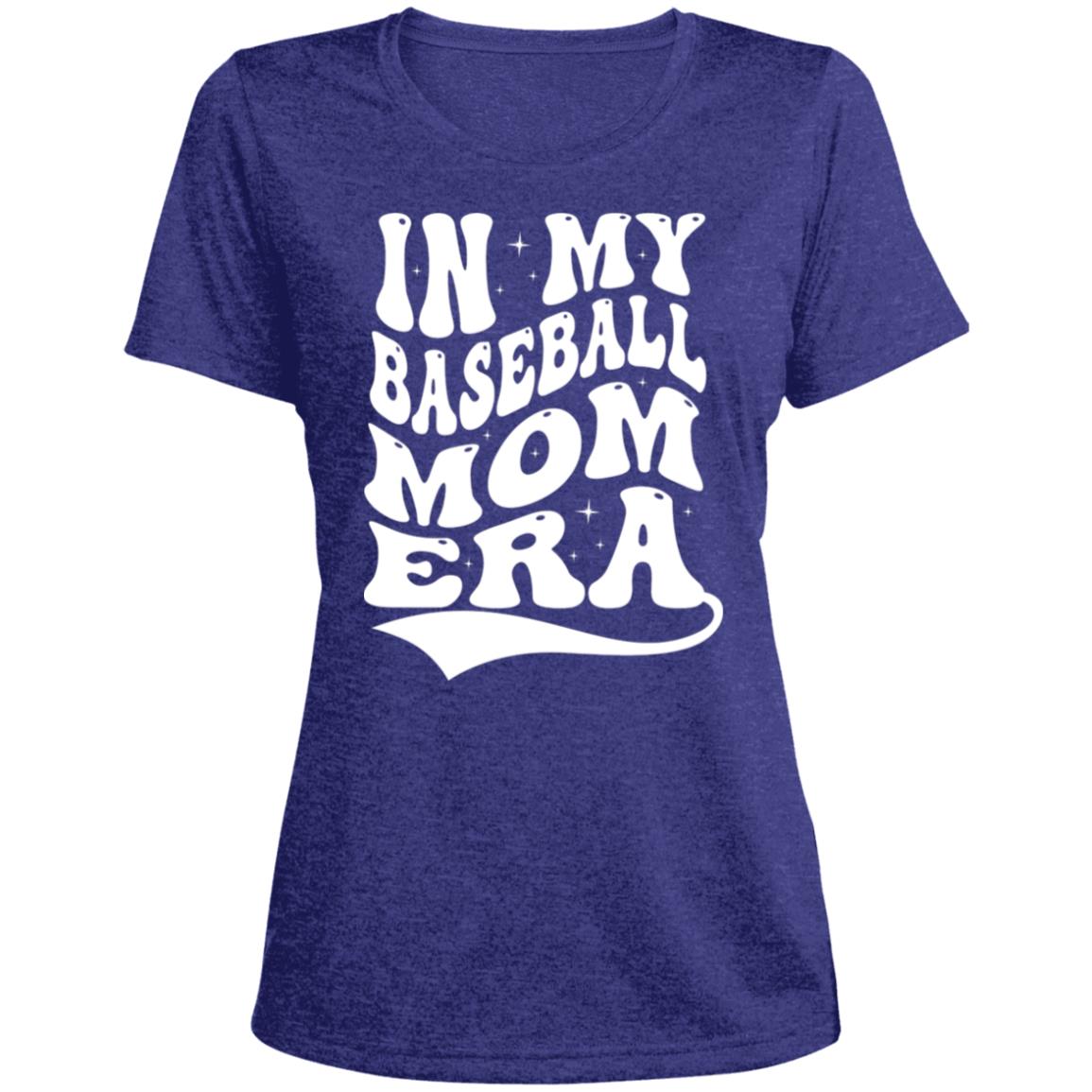 Baseball Mom Era LST360 Ladies' Heather Scoop Neck Performance Tee