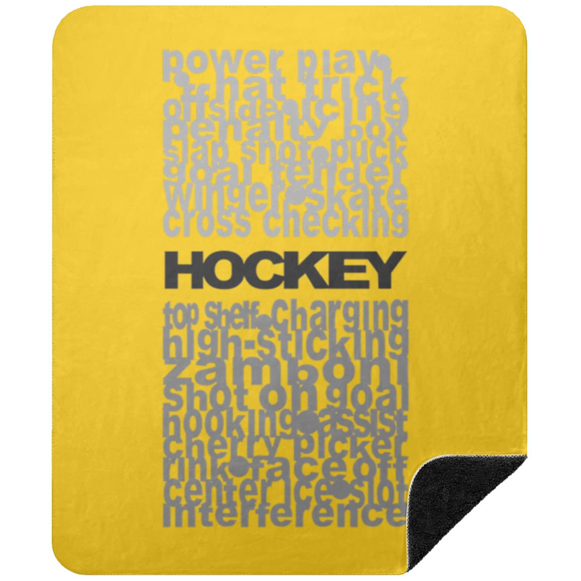 Hockey Subway Art  Sherpa Blanket 50x60