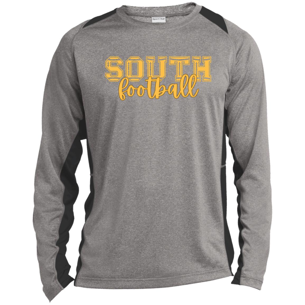South Football ST361LS Long Sleeve Heather Colorblock Performance Tee