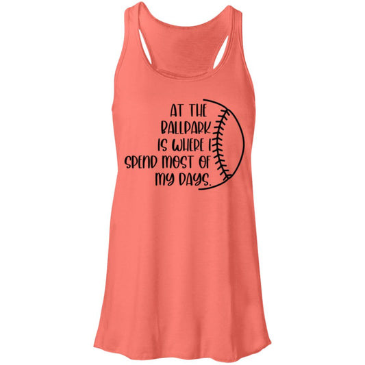 At the Ballpark . . . black B8800 Flowy Racerback Tank