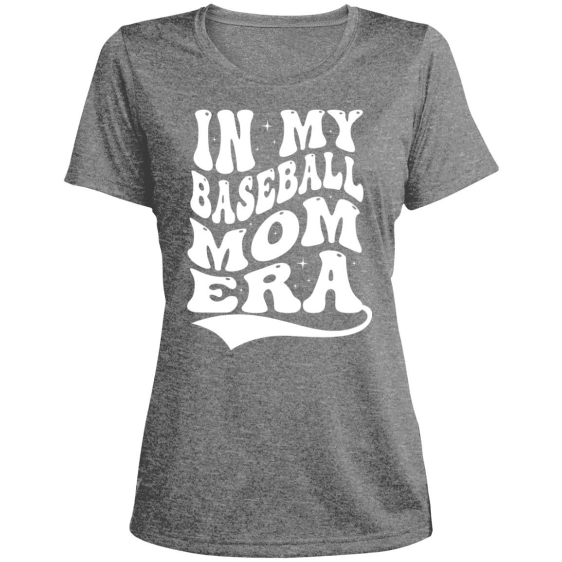 Baseball Mom Era LST360 Ladies' Heather Scoop Neck Performance Tee