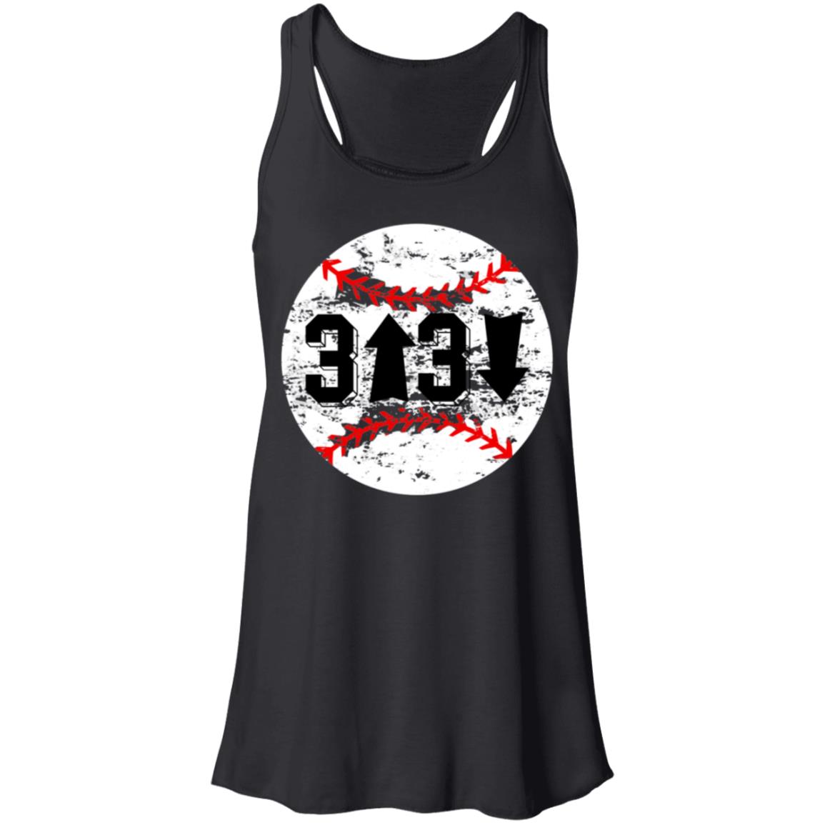 3 up 3 down baseball laces Flowy Racerback Tank