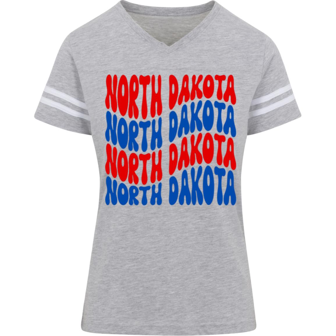 Wavy North Dakota 3537 LAT Womens Football Tee