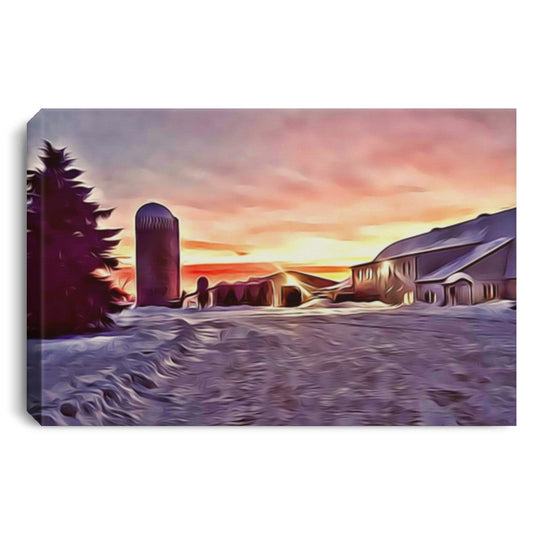 North Dakota State University Dairy Farm Photo Art Landscape Canvas .75in Frame