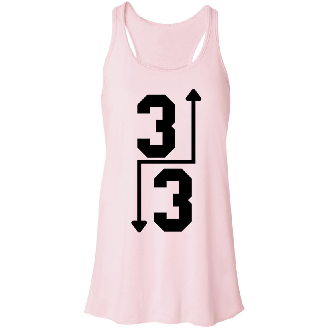 3 Up 3 Down continuous arrow black B8800 Flowy Racerback Tank