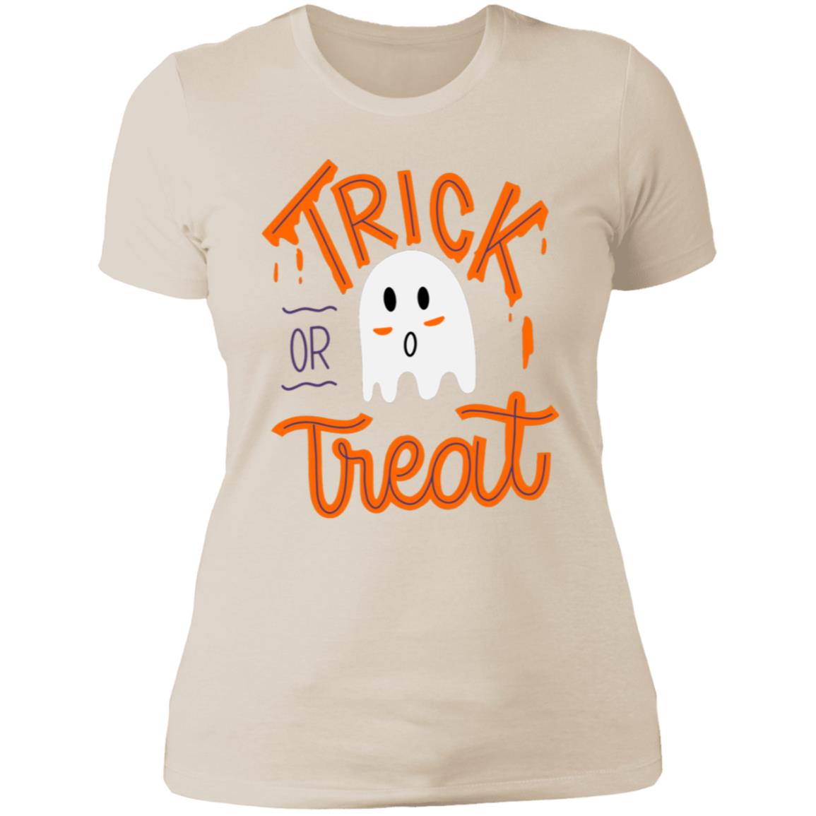 Trick or Treat Ghost NL3900 Ladies' Boyfriend T-Shirt