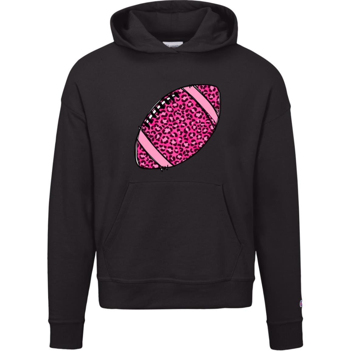Pink Cheetah football S760 Champion Womens Powerblend Hoodie