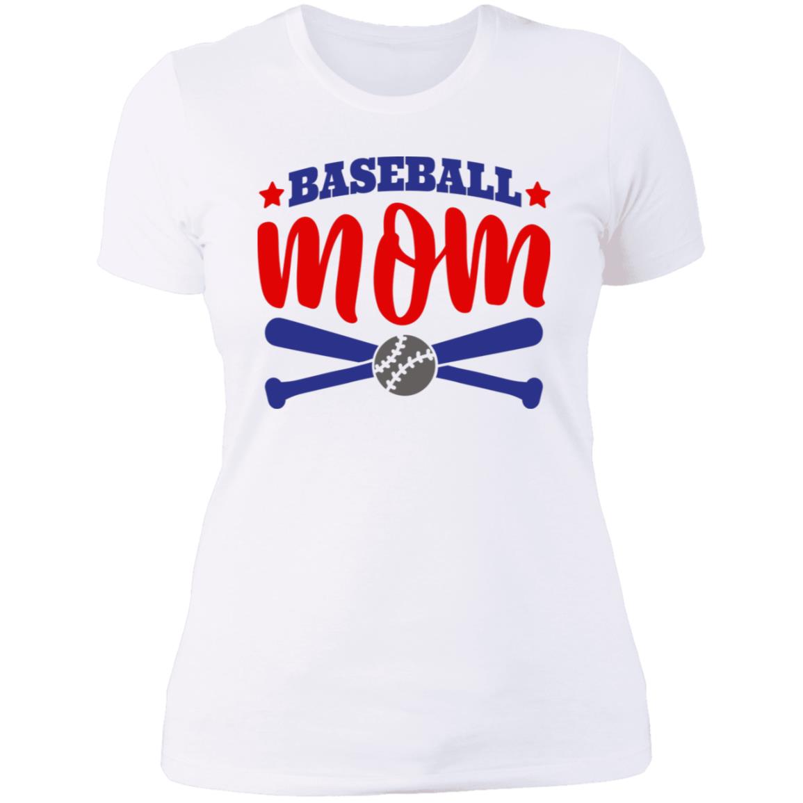 Baseball Mom with Crossed Bats NL3900 Ladies' Boyfriend T-Shirt