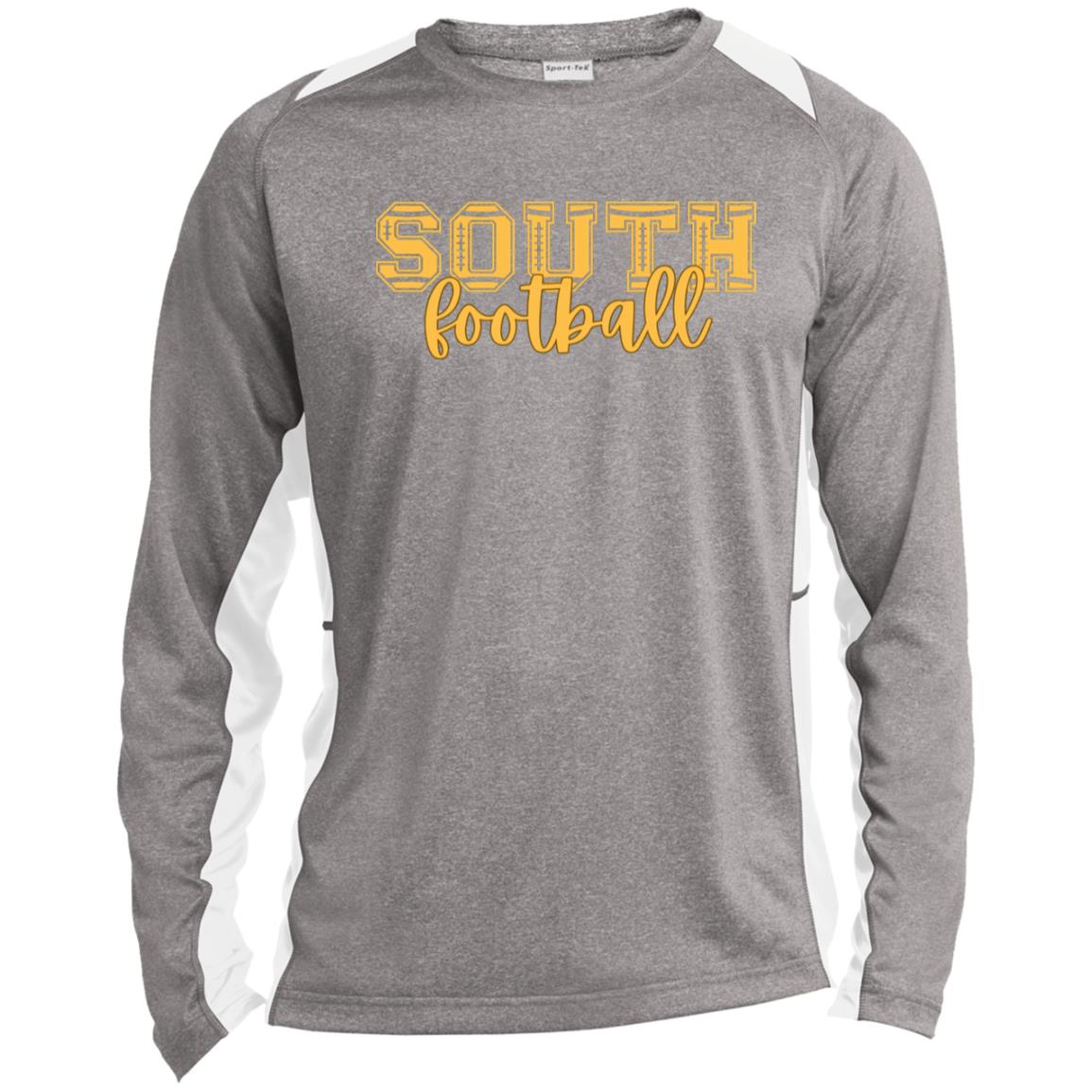 South Football ST361LS Long Sleeve Heather Colorblock Performance Tee