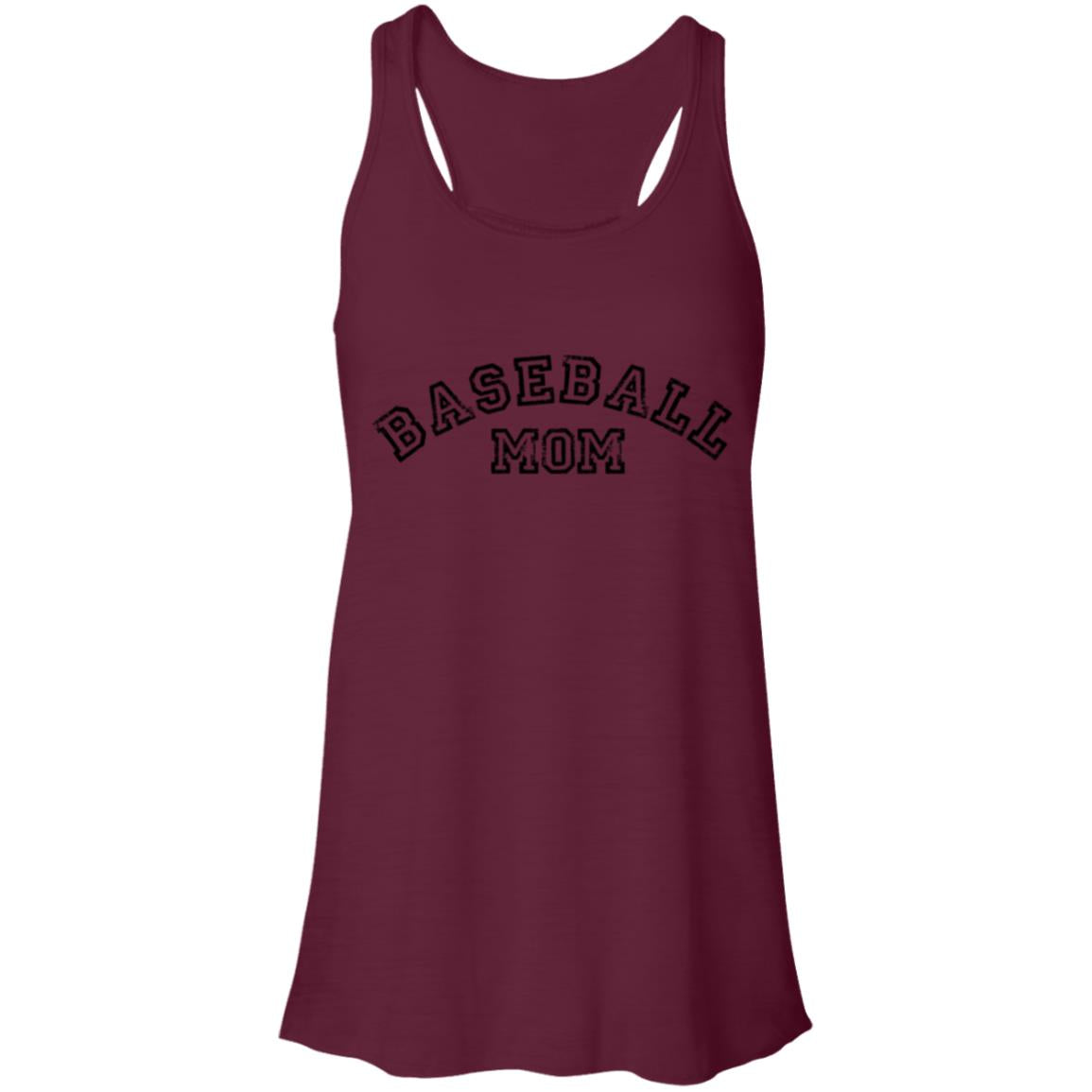 Baseball Mom Curved black B8800 Flowy Racerback Tank