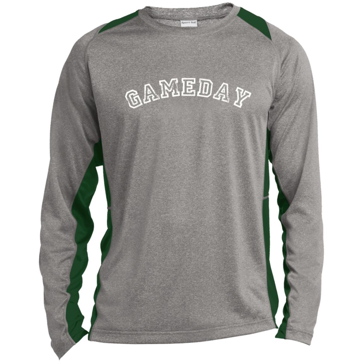 Game Day ST361LS Long Sleeve Heather Colorblock Performance Tee Men's sizes