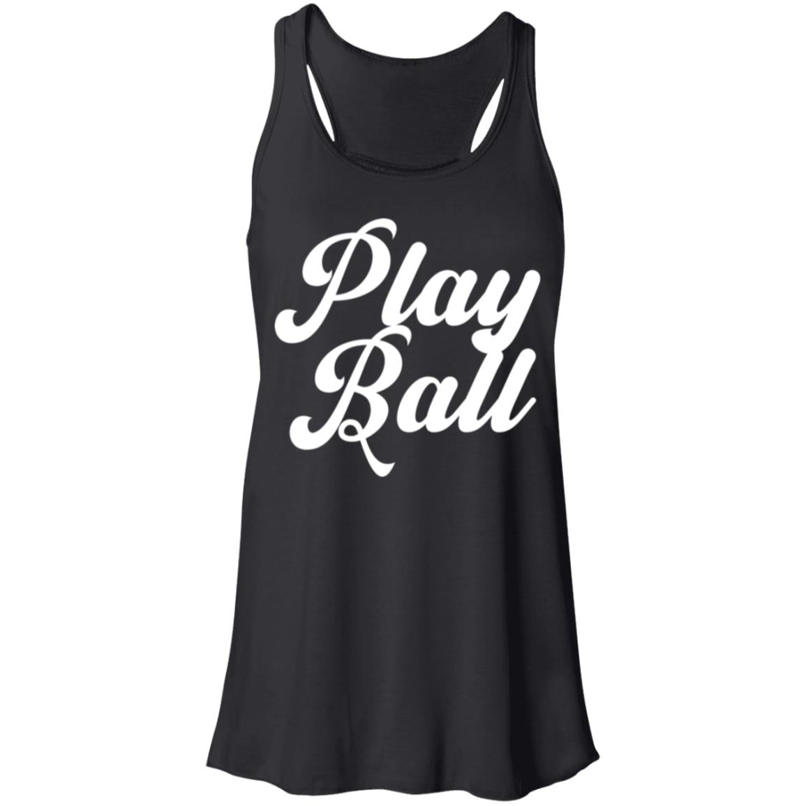 Play  Ball script white B8800 Flowy Racerback Tank