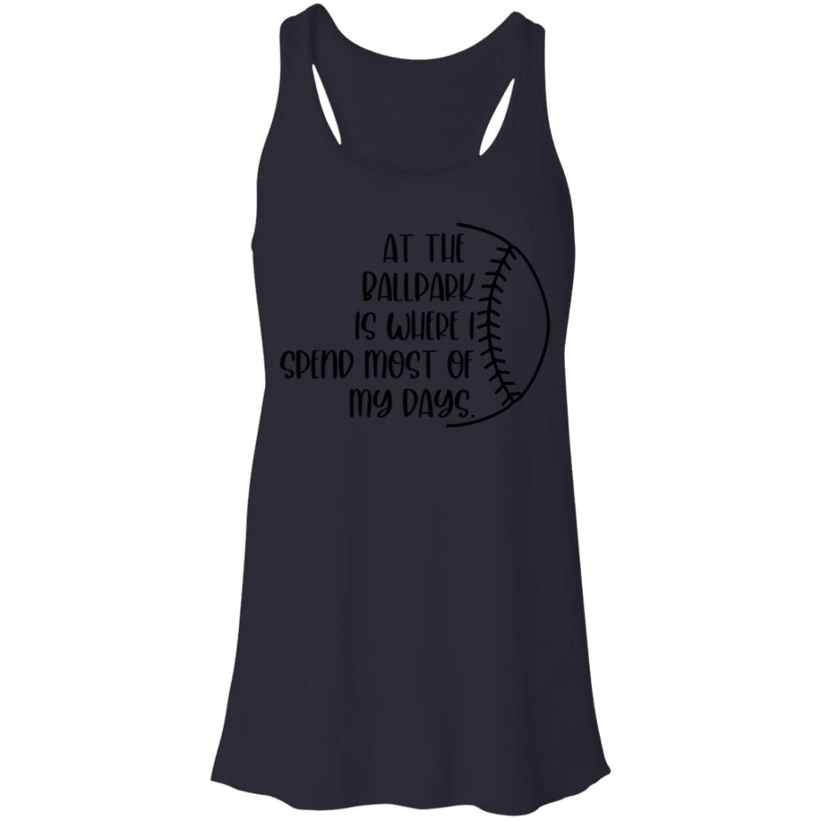 At the Ballpark . . . black B8800 Flowy Racerback Tank