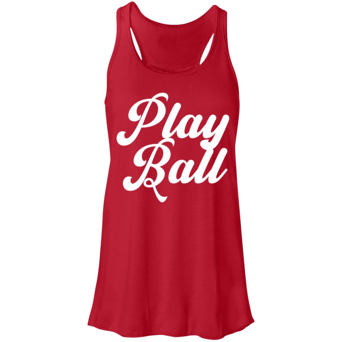 Play  Ball script white B8800 Flowy Racerback Tank
