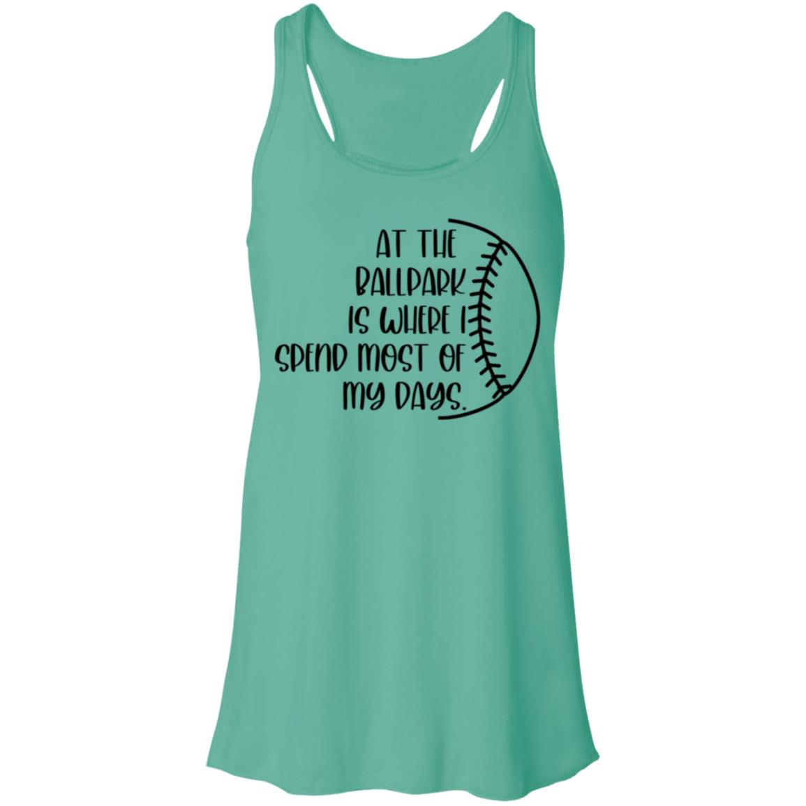 At the Ballpark . . . black B8800 Flowy Racerback Tank