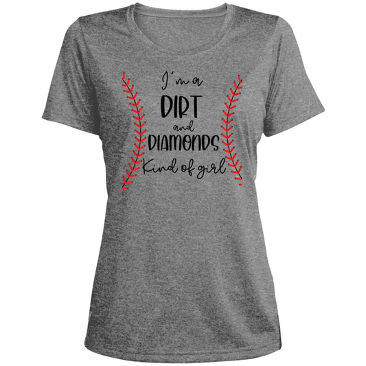 Dirt and Diamonds LST360 Ladies' Heather Scoop Neck Performance Tee