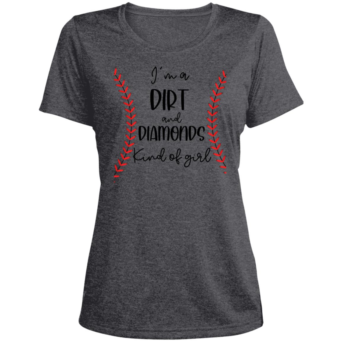 Dirt and Diamonds LST360 Ladies' Heather Scoop Neck Performance Tee