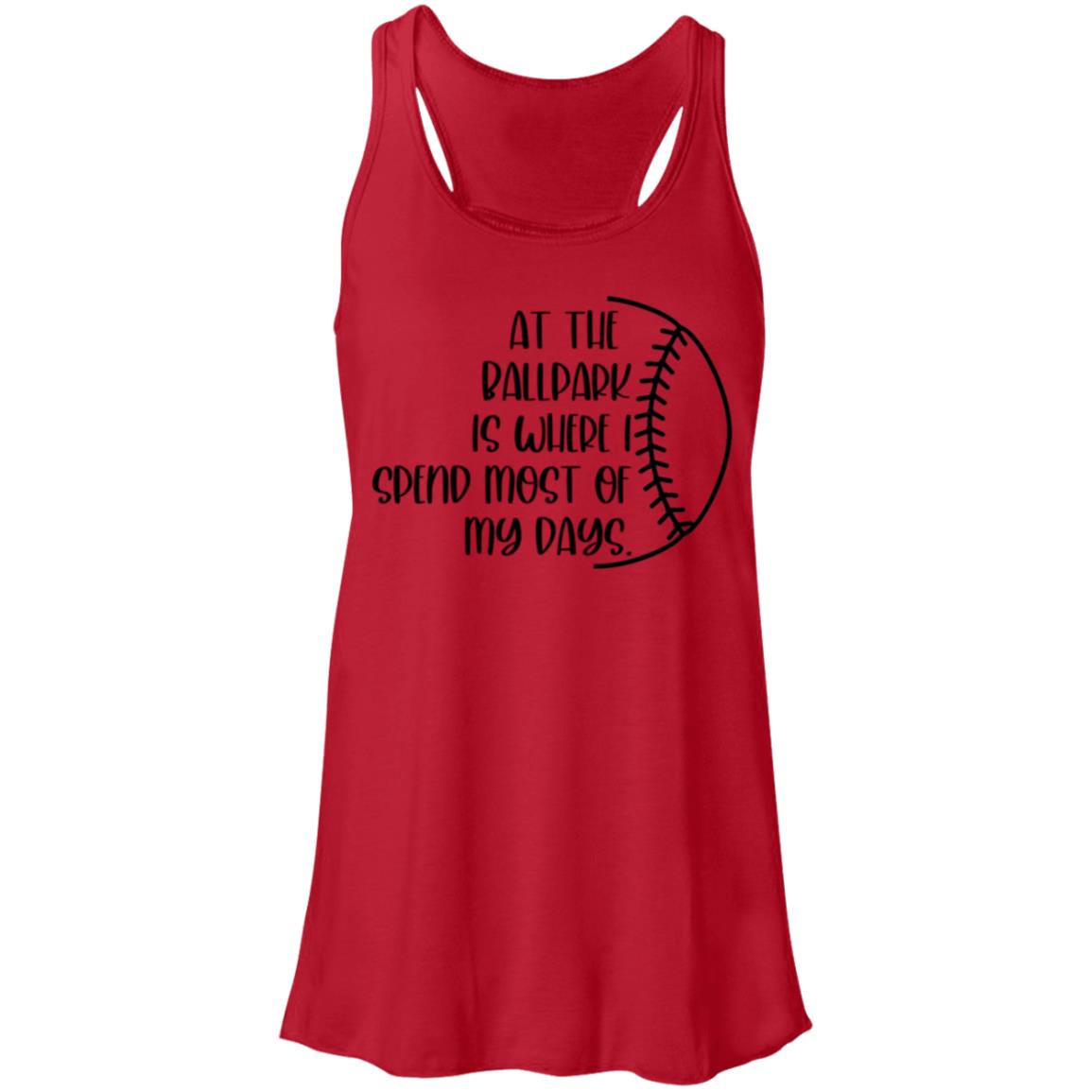 At the Ballpark . . . black B8800 Flowy Racerback Tank