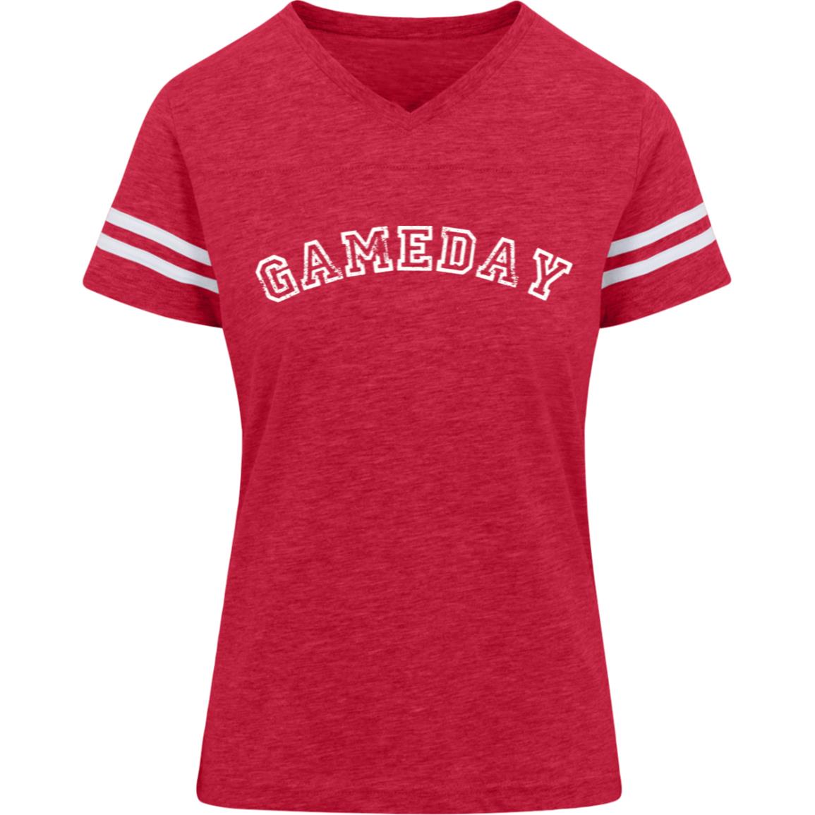 GAME DAY Varsity Block Curved 3537 LAT Womens Football Tee