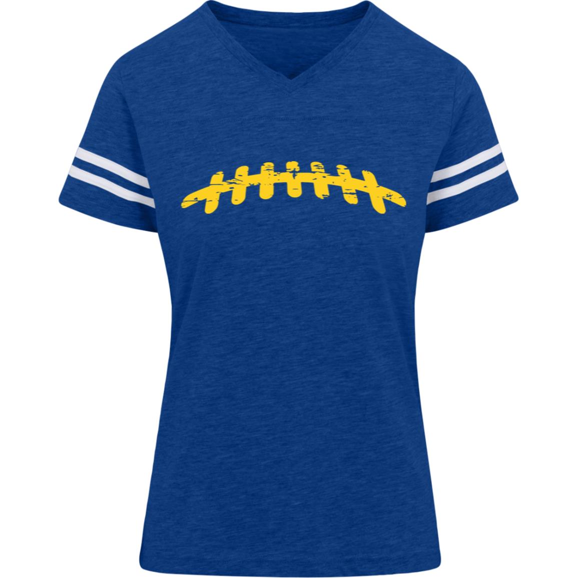 Football Laces Yellow 3537 LAT Womens Football Tee