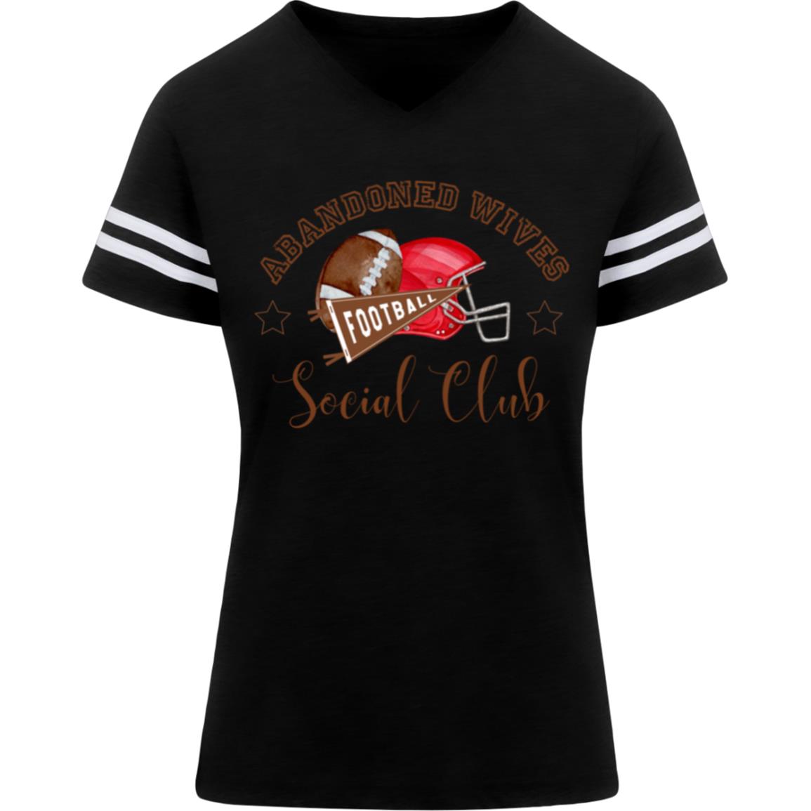 Abandoned Wives Social Club 3537 LAT Womens Football Tee