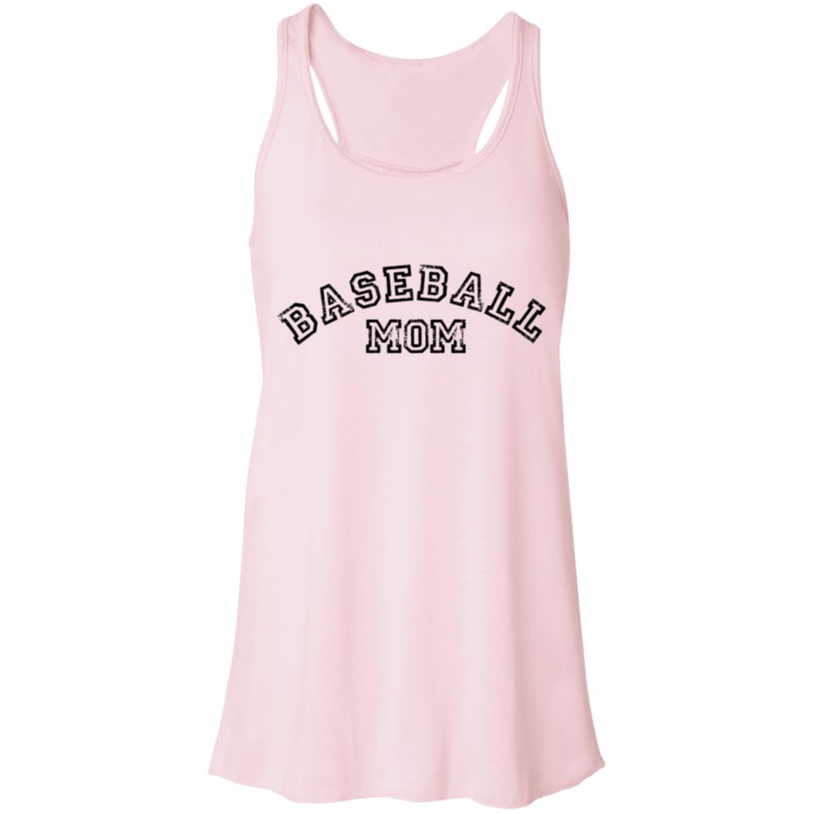 Baseball Mom Curved black B8800 Flowy Racerback Tank