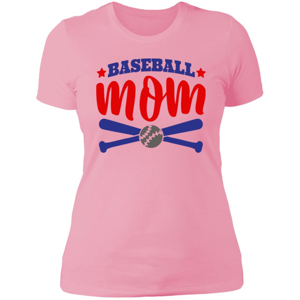 Baseball Mom with Crossed Bats NL3900 Ladies' Boyfriend T-Shirt