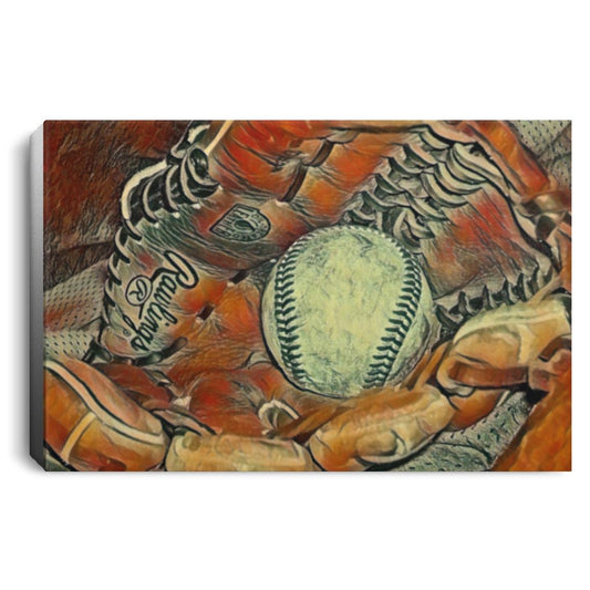 Baseball Glove Photo Art Landscape Canvas .75in Frame