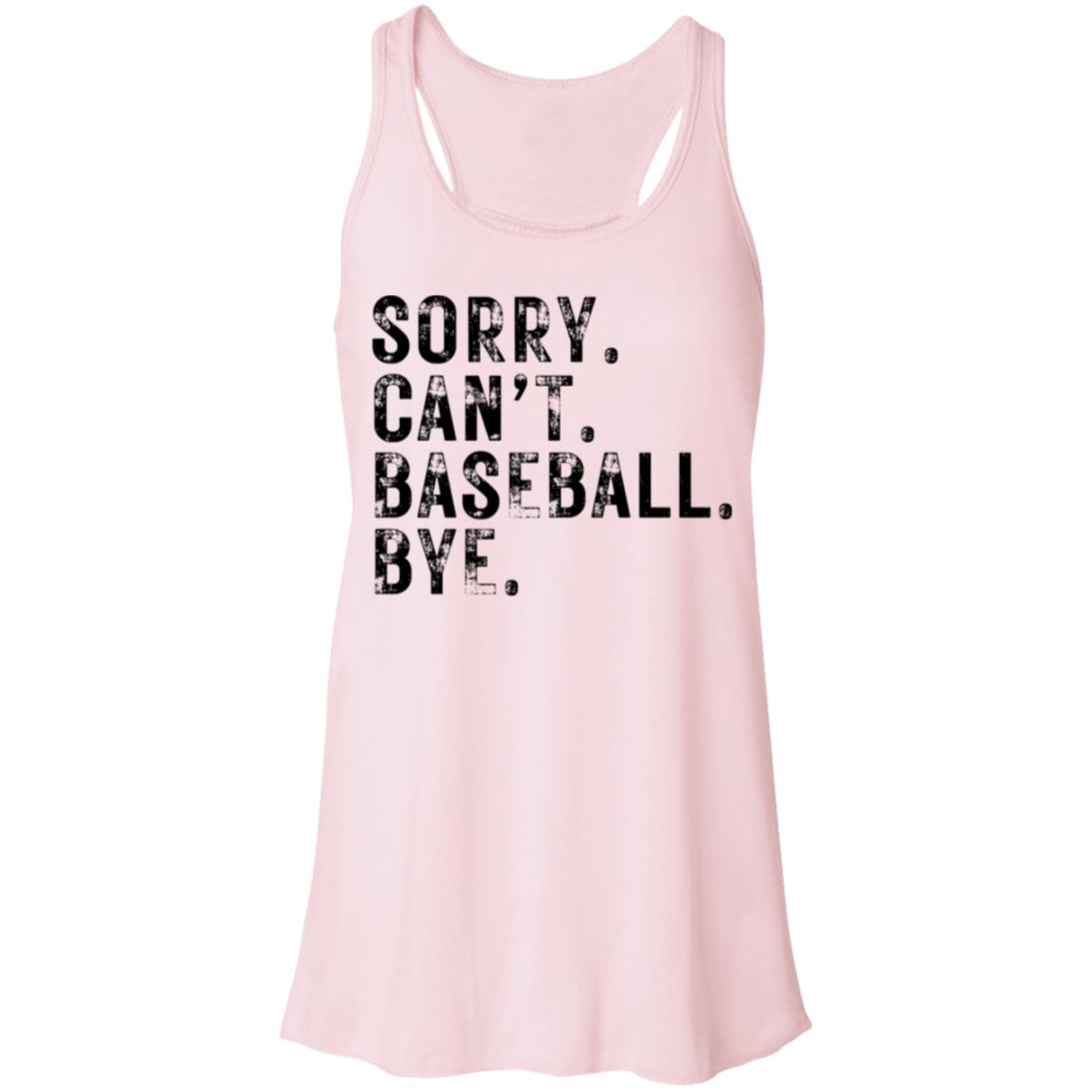 Sorry Can't Baseball black B8800 Flowy Racerback Tank