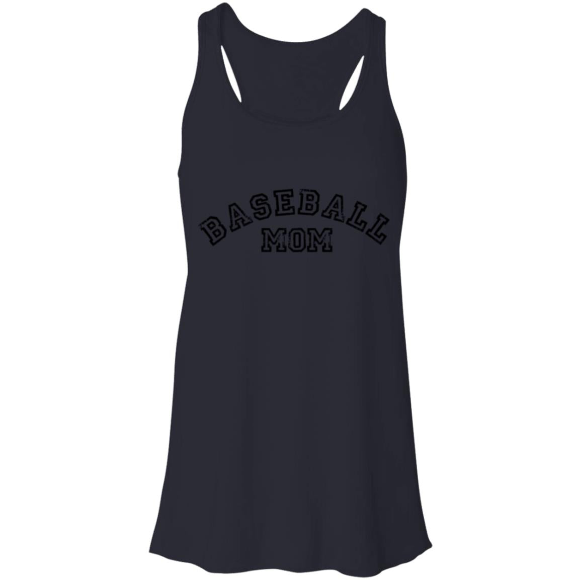 Baseball Mom Curved black B8800 Flowy Racerback Tank