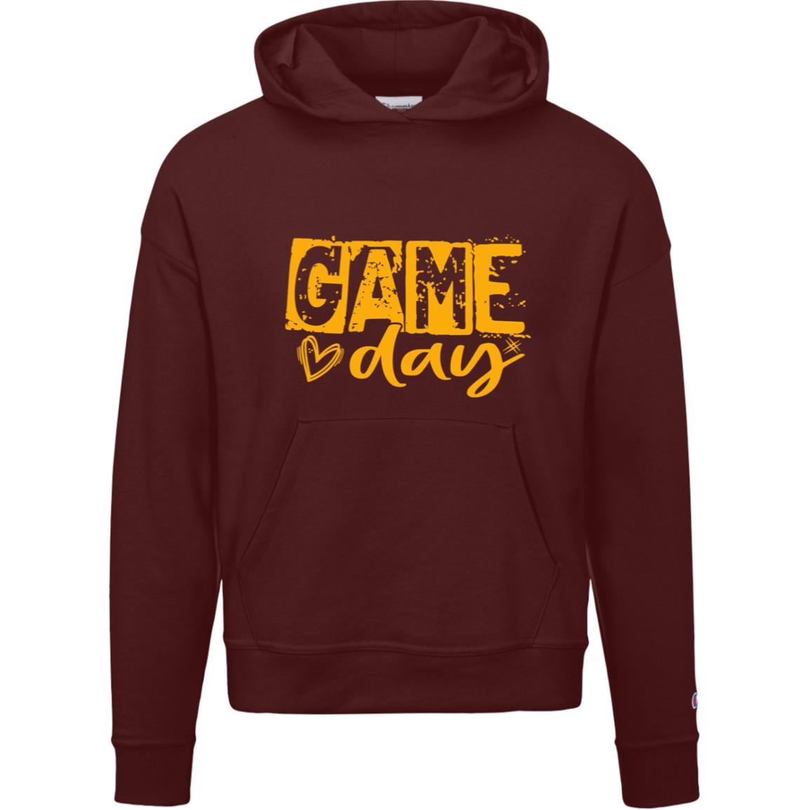 Game Day Yellow Grunge S760 Champion Womens Powerblend Hoodie