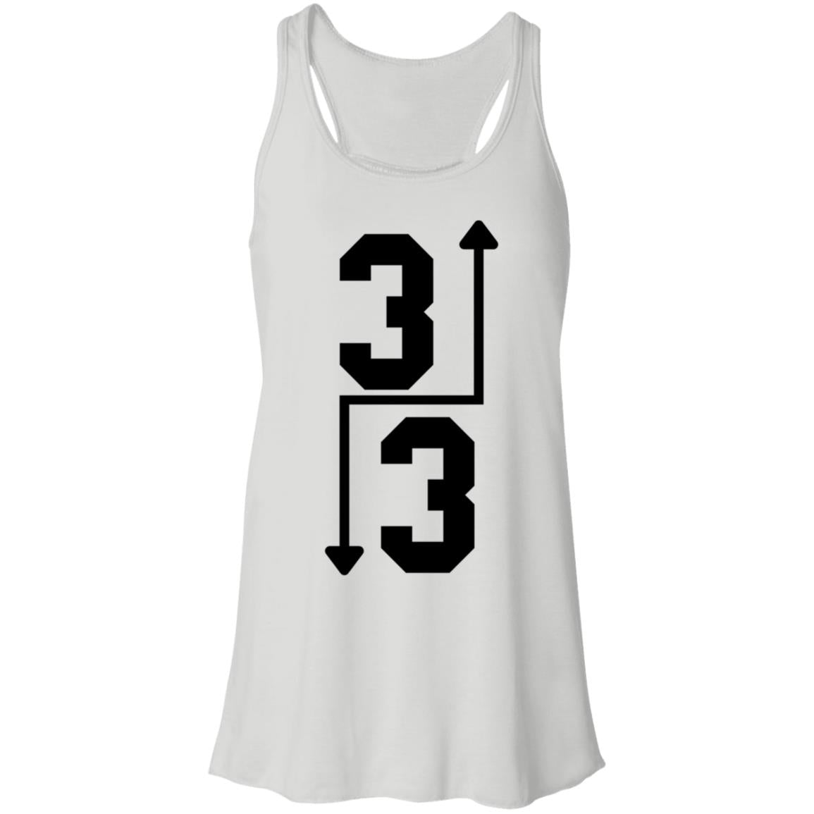 3 Up 3 Down continuous arrow black B8800 Flowy Racerback Tank