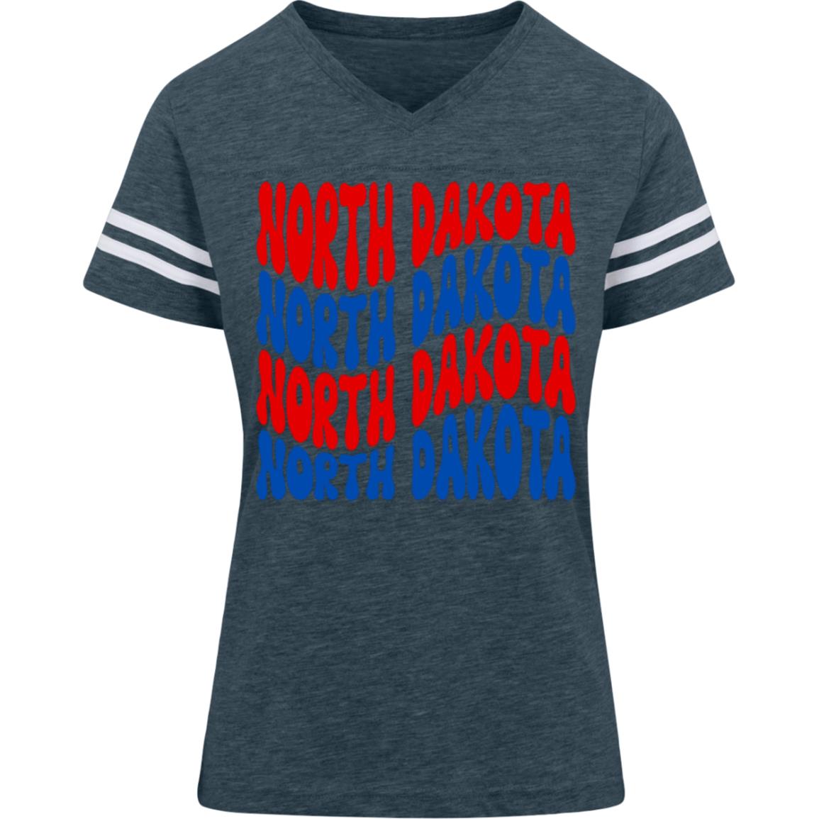 Wavy North Dakota 3537 LAT Womens Football Tee