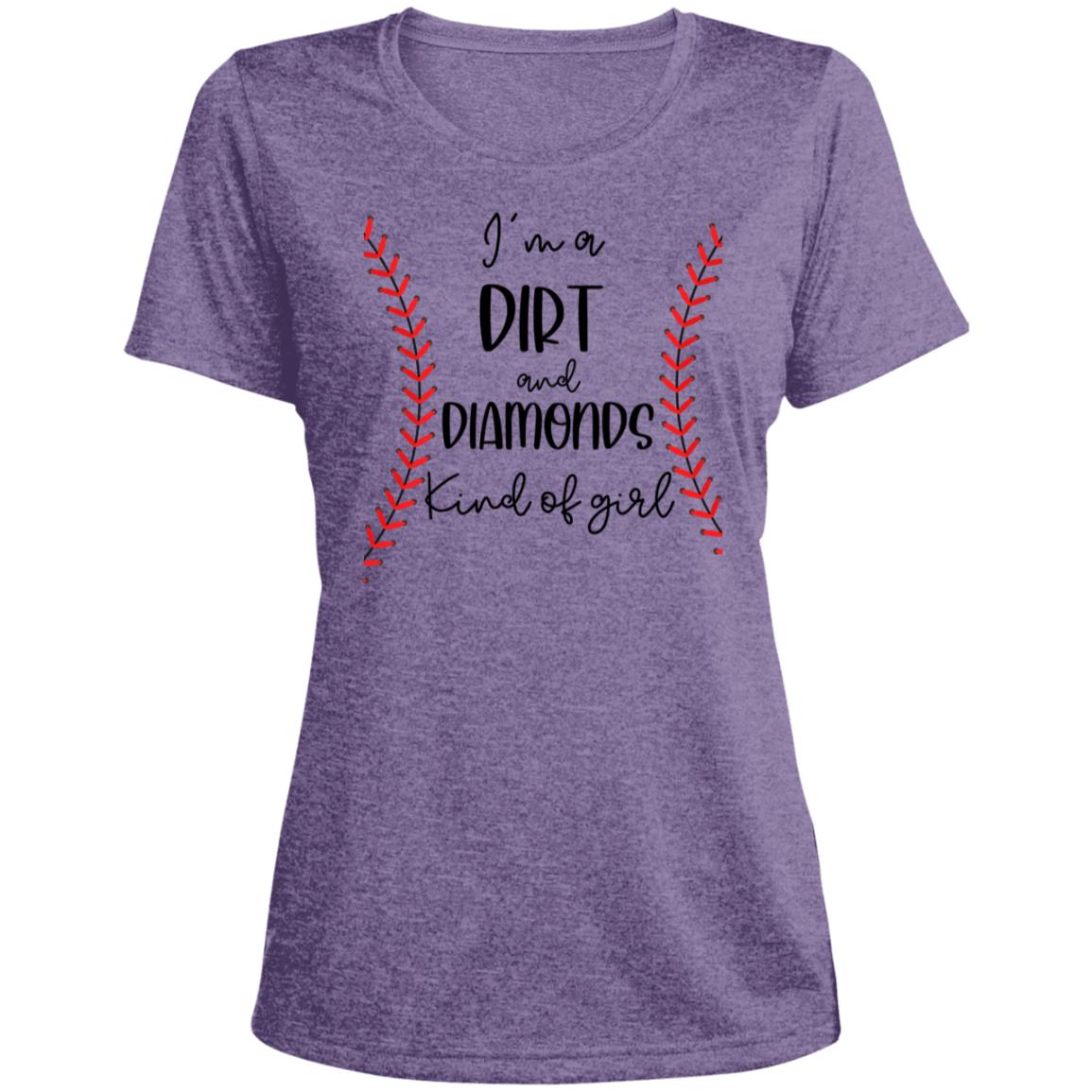 Dirt and Diamonds LST360 Ladies' Heather Scoop Neck Performance Tee