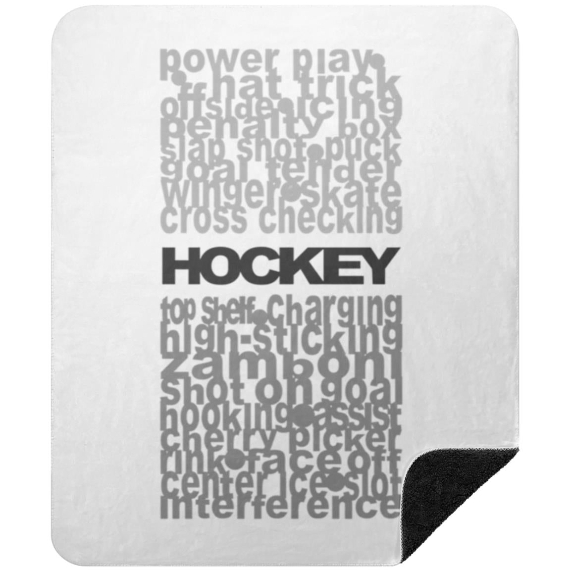 Hockey Subway Art  Sherpa Blanket 50x60