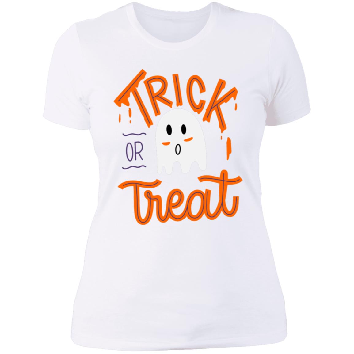 Trick or Treat Ghost NL3900 Ladies' Boyfriend T-Shirt