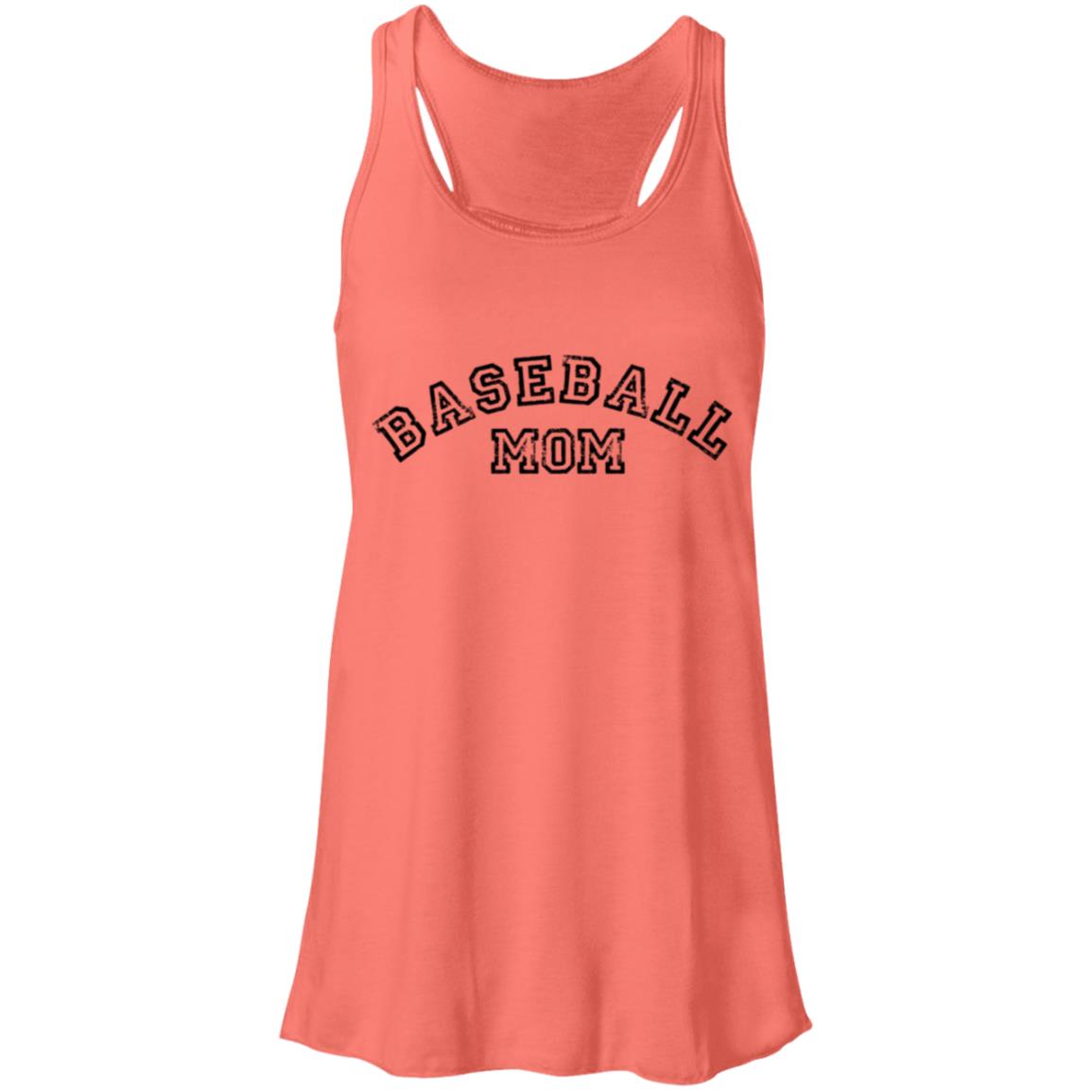 Baseball Mom Curved black B8800 Flowy Racerback Tank