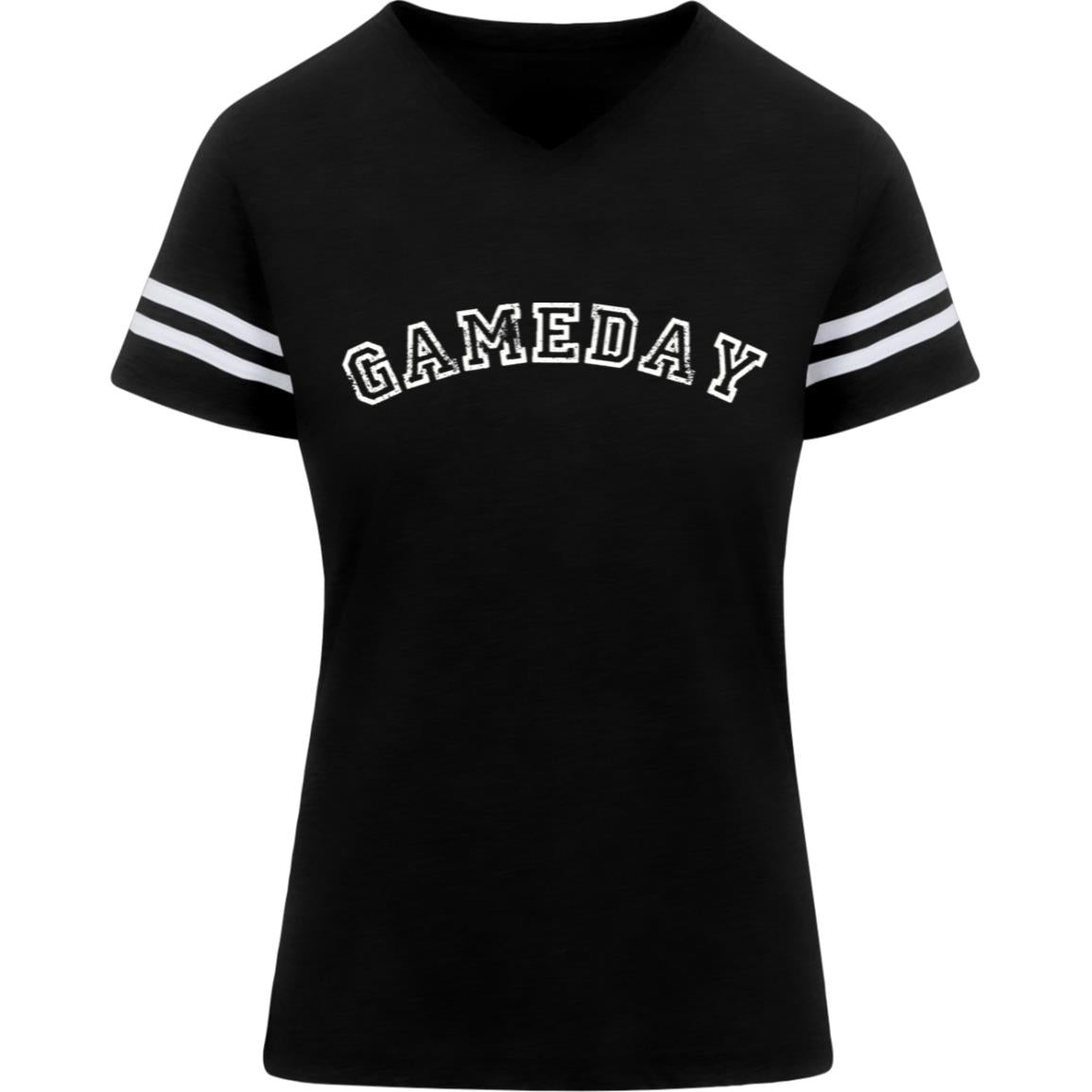 GAME DAY Varsity Block Curved 3537 LAT Womens Football Tee