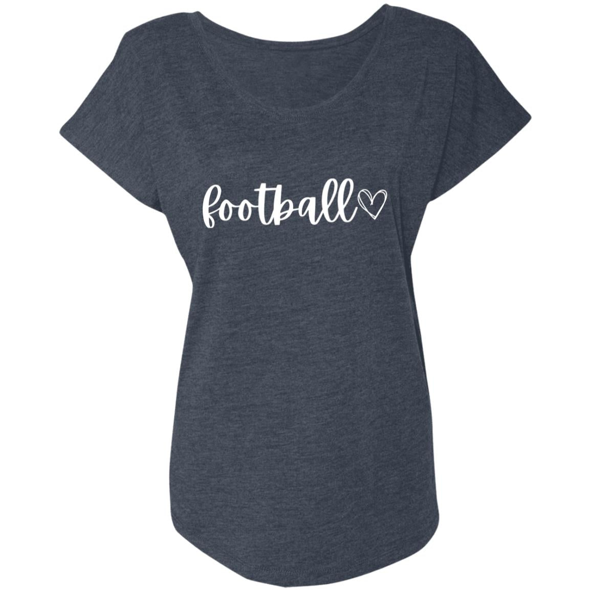 Football Heart NL6760 Ladies' Triblend Dolman Sleeve